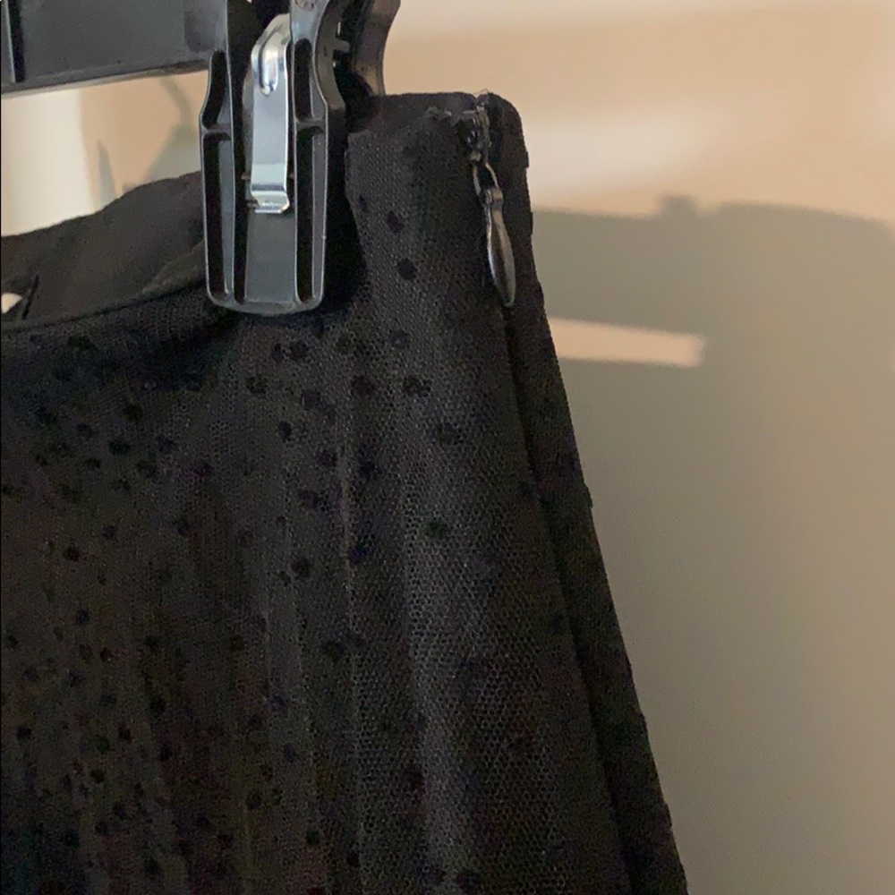 ZARA Black Polka Dot Tulle Sheer Midi Skirt, Size S - Picture 2 of 4